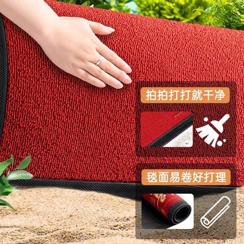 入户地垫进门垫轻奢高级感耐脏防滑门口脚垫中式红色家用玄关地毯