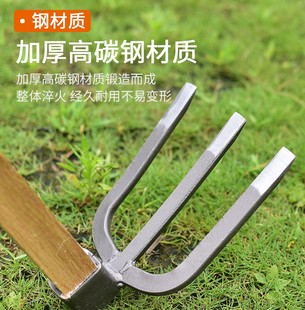 家用锄草挖土开荒锄头农具种菜两用除草小锄头户外全钢便携农用耙
