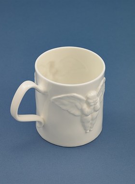 稀奇艺术纳米釉红茶艺术情侣骨瓷一杯子天使浮雕杯精美