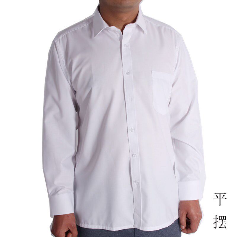 中老年人衬衫男长袖宽松爸爸装老人免烫春秋夏季薄款老式平摆衬衣