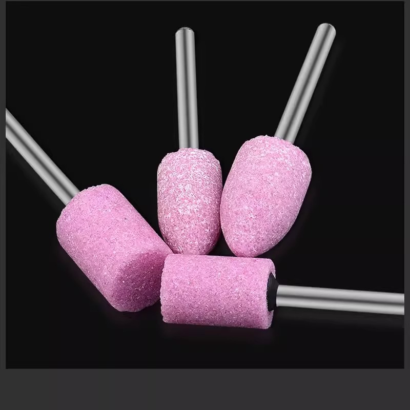 火石仔砂轮磨头红刚玉小电磨头白刚玉棕刚玉T型电动打磨头6mm迷你