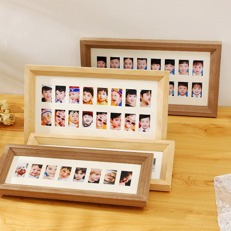 儿童证件照相框摆台宝宝一周岁成长校园年纪念框架挂墙洗二寸照片