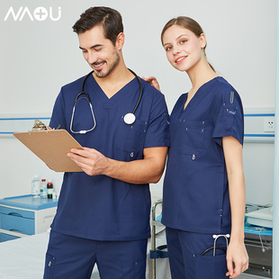 南欧鱼手术衣女手术室防静电隔离服透气柔滑洗手服口腔美容医生服