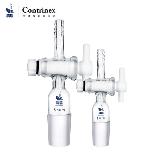 玻璃具标塞三通活塞四氟T型聚三通活塞14/19/24/29/34四氟节门