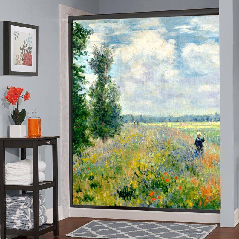 定制莫奈玻璃贴膜卫生间浴室透光不透明贴纸办公修饰贴花磨砂静电