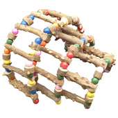 鹦鹉玩具用品鸟啃咬花椒木秋千云梯子攀爬虎皮牡丹玄凤站杆笼配件