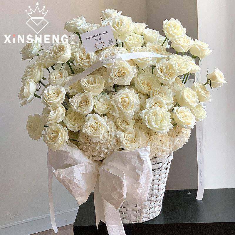 芯束苼型七夕情人节巨梦幻白花色篮玫瑰花插花蓝花艺手工diyJXBSH,家居饰品,餐桌花艺,淘宝优惠券,粉丝福利购,淘宝优惠卷