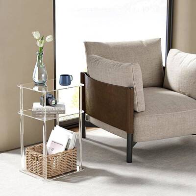 透明圆方形形亚克力可茶拆卸几适合狭小IJE空茶间客厅卧室现代几