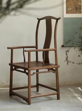 璞木新椅中MGD式实木官帽胡师桃木茶椅太椅圈椅主人黑椅禅意书房