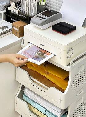 印机物架桌下小推子车可移动EIA落地办公室工打位桌边收置纳架放