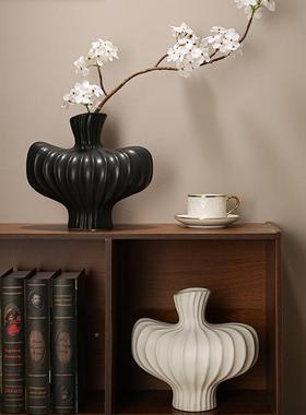 创意简约陶花瓶摆件众奢GPE高级感小瓷客厅轻玄关电视柜餐边柜装