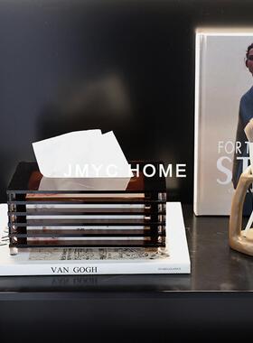 现代桌简约轻奢叠层克力RVL纸巾收纳亚盒酒店厅客厅面创意餐软装