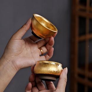 金油滴建盏黄金天目盏鎏铁胎金茶手盏主人USA单杯工陶瓷茶杯直播