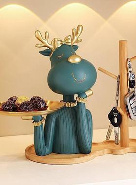 钥匙收纳托盘家居客房摆间件创意入厅户进门口玄关奢桌8040面轻装