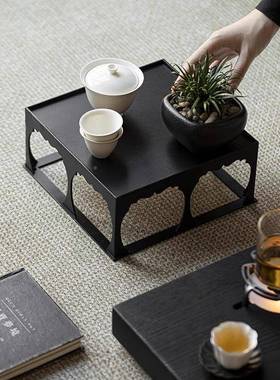 室茶棚话铁艺23357茶新中式茶具盖碗展示宜博古架室内盆景底座摆
