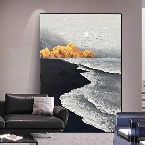 现代简约风黑白灰装饰画沙发背景墙挂画壁画玄关抽象画客厅落地画