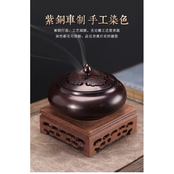 紫铜莲花大号宣德炉檀香沉香熏香炉香篆炉室内茶道香薰炉盘香炉