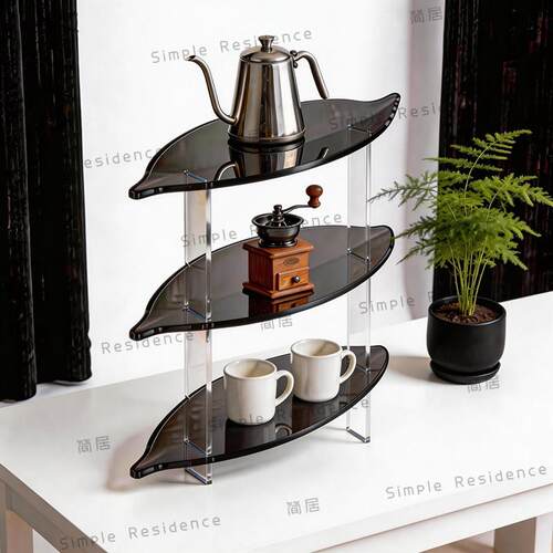 北欧亚克力多层置物架桌面收纳架厨房用品展示架简约现代茶具架