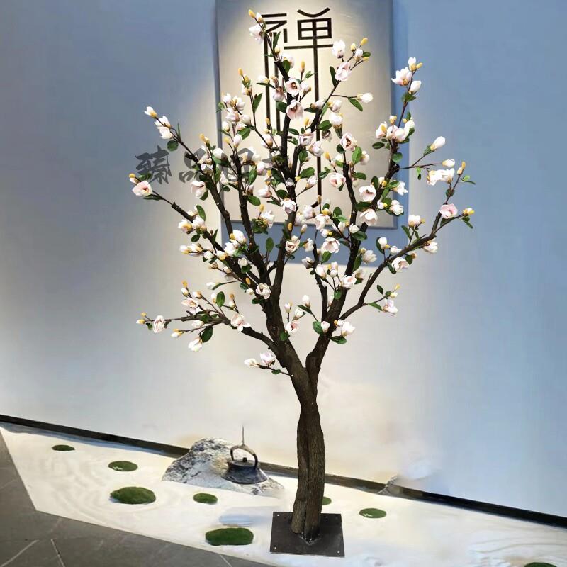 彷真玉兰花树假树大型彷真植物落地花艺橱窗装饰假花室内客厅摆件