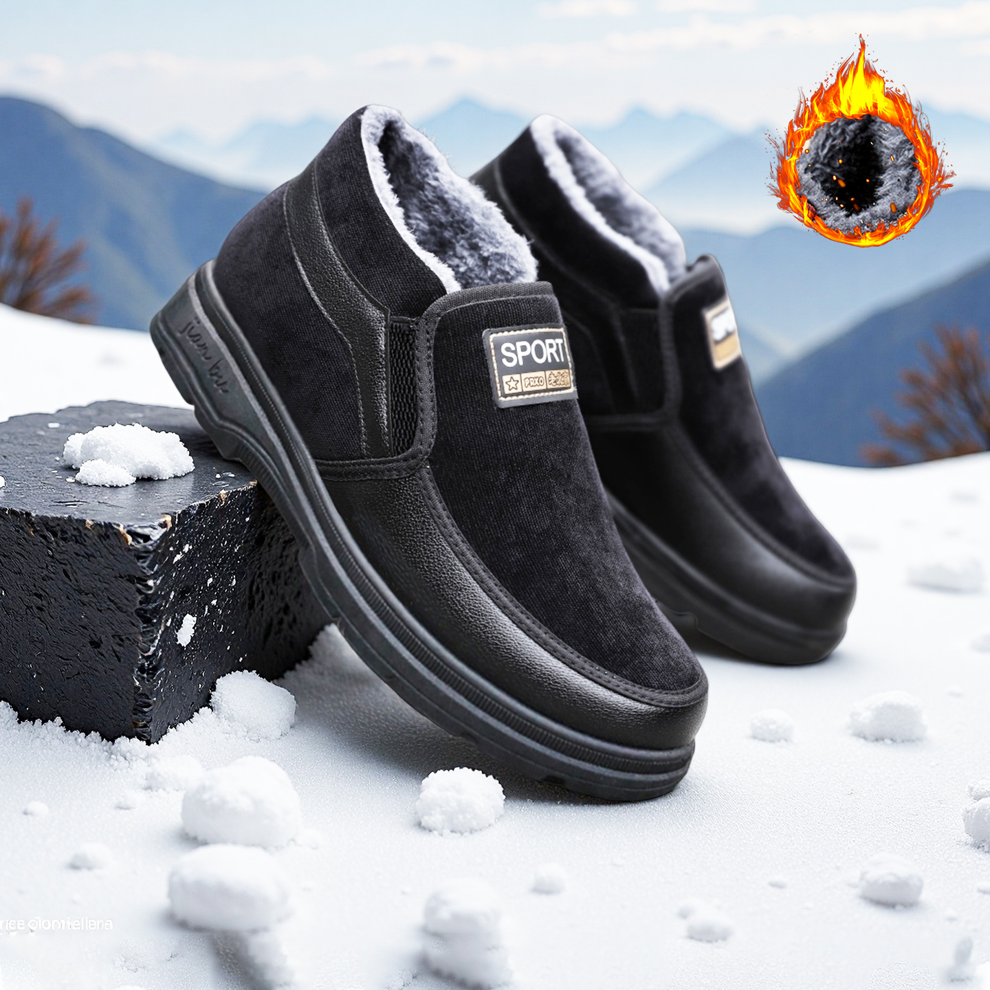 锦世源老北京棉鞋新款冬季男棉鞋加绒加厚保暖防滑一脚蹬软底防滑