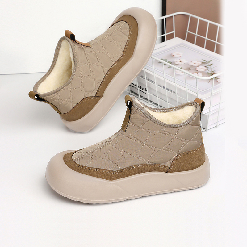 舒适新款一脚蹬棉鞋女鞋冬季加绒保暖雪地靴加厚防滑时尚百搭棉靴