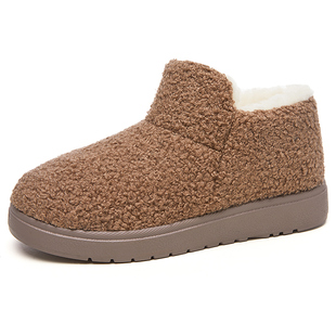 2025新款 舒适雪地靴外穿加绒加厚保暖一脚蹬防滑 棉靴软底女冬棉鞋