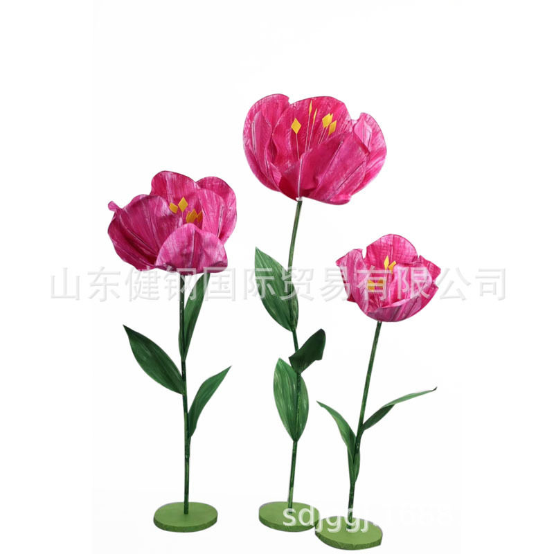 安娜花仿真纸花摆件三件套