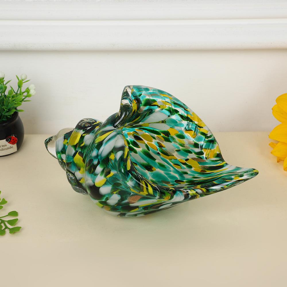 奢装饰端海摆件饰品钥匙高收纳盒桌面玄关茶几玻璃螺艺86811术轻工艺品