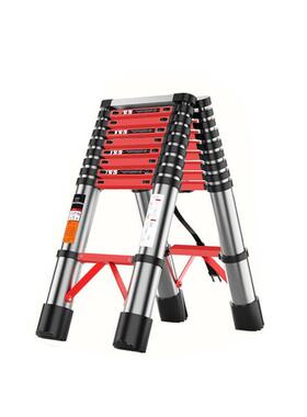 加厚铝合金升降伸梯缩人TJZ字程折叠梯家用功多能工楼梯竹节梯子