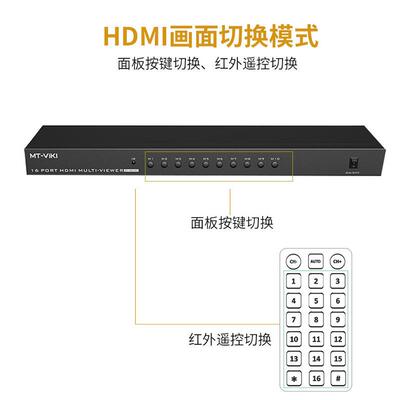 迈MT-SW160拓维魔兽16分屏器1口6进1出DF地下城矩4口8口画面分割