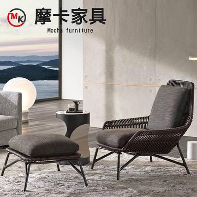 户外沙发别单人藤懒躺椅HIC庭编院墅休闲室外室内茶几脚垫组合人