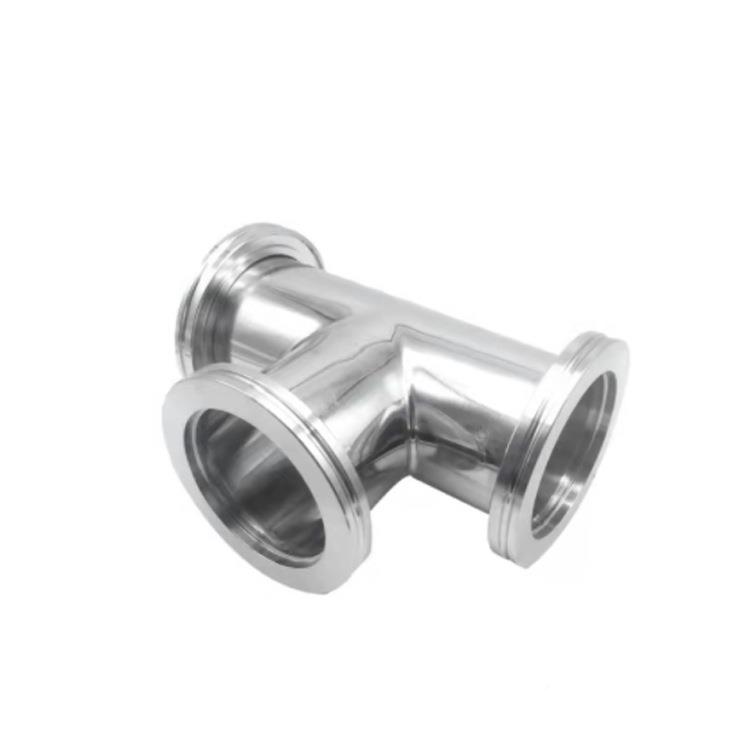 SO-MF/K三通27127真空接管件头s锈s304真空I管道快装等径法兰三通不钢