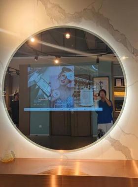 酒店卧室圆魔形智28041能化妆浴室镜卓魔镜镜防水安触摸屏高端镜15.6寸