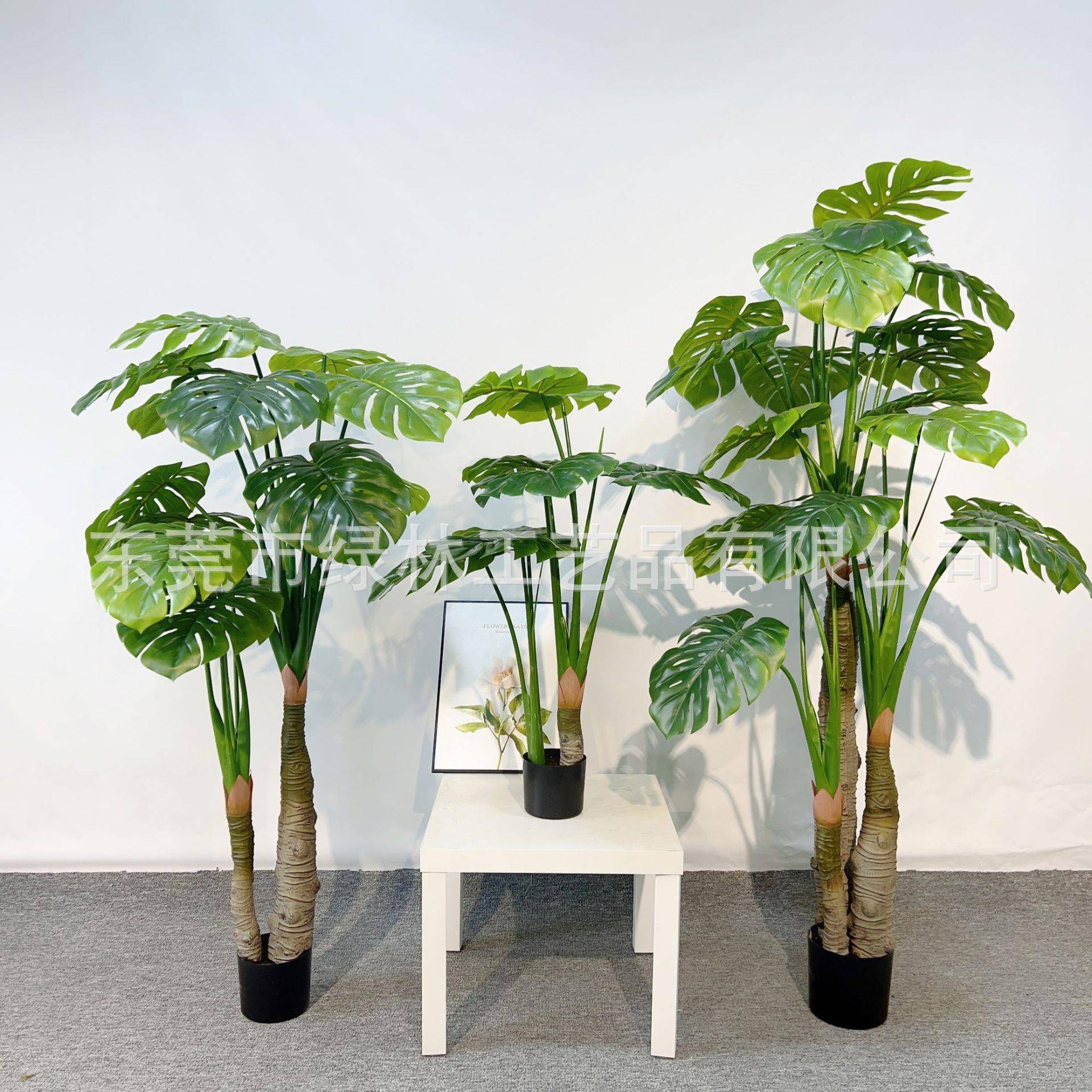 仿真龟假背居家粗杆龟背盆42481饰栽地摆件室内假树客厅装落人造绿植物