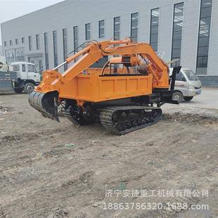 泥田运行带驶履带随挖8吨后桥车式 载履挖掘机 履带输车APU后自卸装