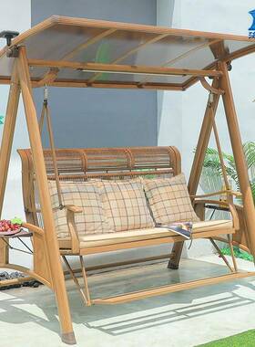 人秋千庭院园XCF花阳台室外防雨太阳懒铸铝吊椅双人摇椅网红能秋