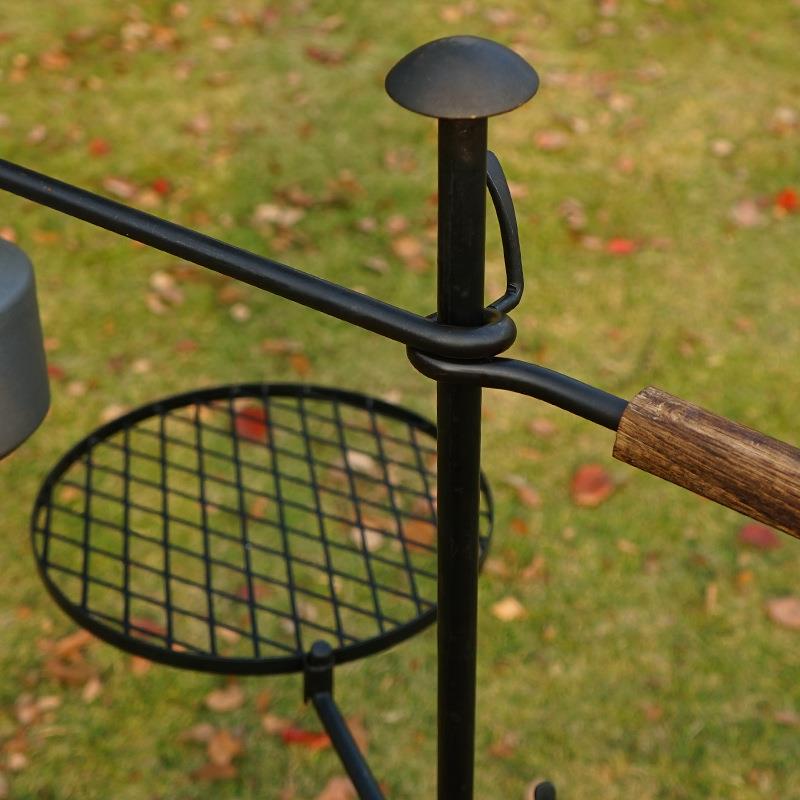 户外营焚火烧烤架露营烤野火野炊家用BBQ篝GIE火铁盘艺圆形烧烤盘