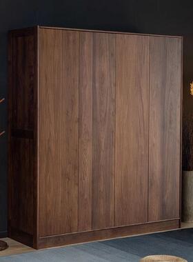 北美黑胡全FLW实木衣柜室简平桃开门卧约现代家用收纳衣橱储物衣