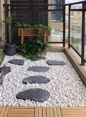 100斤白子JJD白砾色石鹅卵庭院造景装饰白石花园铺地铺路白色石