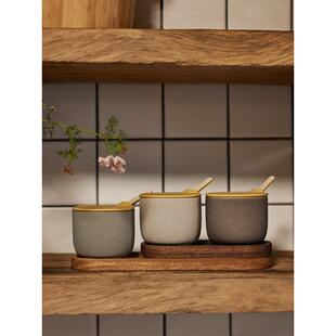 娃公社中式陶瓷调铁料罐装家厨房调WST味套罐带盖罐用调料盒大容