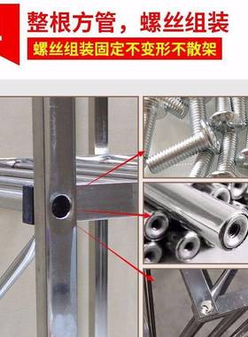 不锈丝钢简易衣柜钢管框加粗加布固单双人架拼装收纳挂衣架螺UDD
