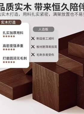 全架实木书整墙书柜一体厅新中客胡式桃木68682色满墙家用置物架展示柜