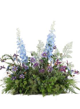 奢植紫色飞装燕YCB草风轻铃花蝴蝶花丛室内客厅橱窗软物饰品