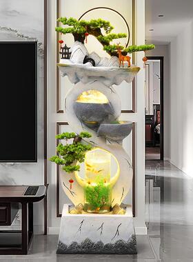 流水摆件循环水现饰代轻奢家居客厅招财鱼缸柜OXB电视旁落景地观