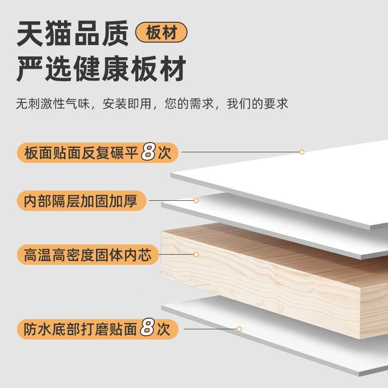 奶油风电脑桌公卧室家用工作台LEE桌柜书架一体靠墙桌子台式书办