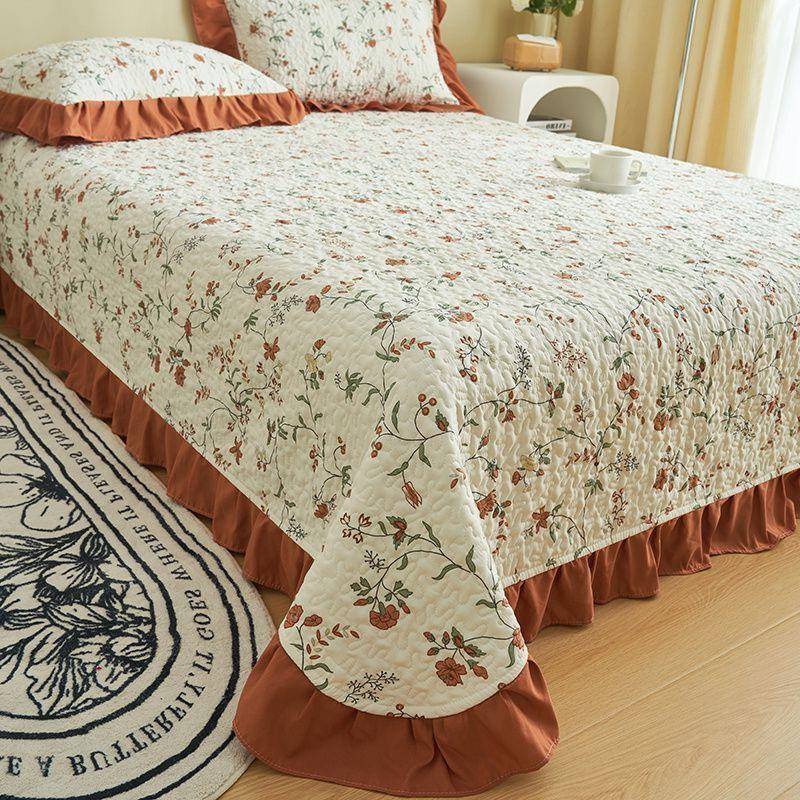 用三件套床上品双用层QUE纱水洗防棉床盖家加厚滑夹棉床单榻榻米