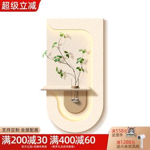 奶油风关装饰画绿壁植砂入岩户门走廊玄过RDN道挂画高档立体客厅