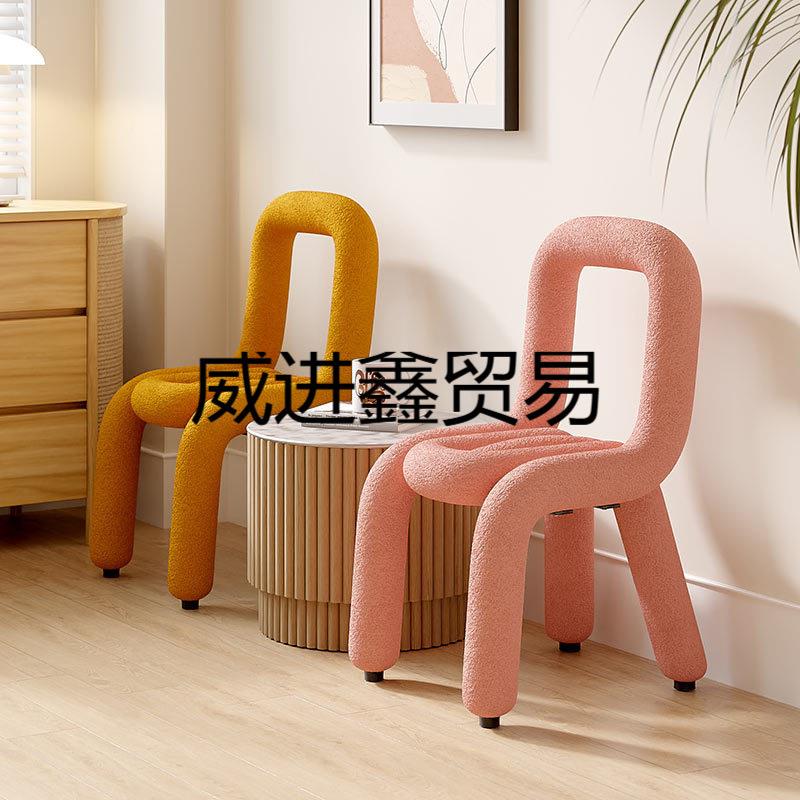 异椅形椅化妆室梳妆凳子弯管设椅计师女士梳妆卧台椅TGJ子网红餐