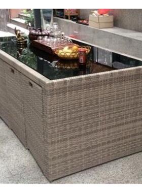 藤三五件椅套阳庭QBI院户外桌椅组合室外露台园休闲花创意藤编台