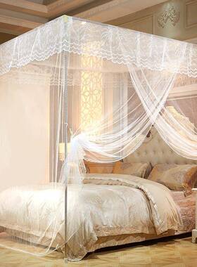 门蚊帐RQC家用加密加厚1.5m单门公架主风落地锈钢支三开不1.8米纹